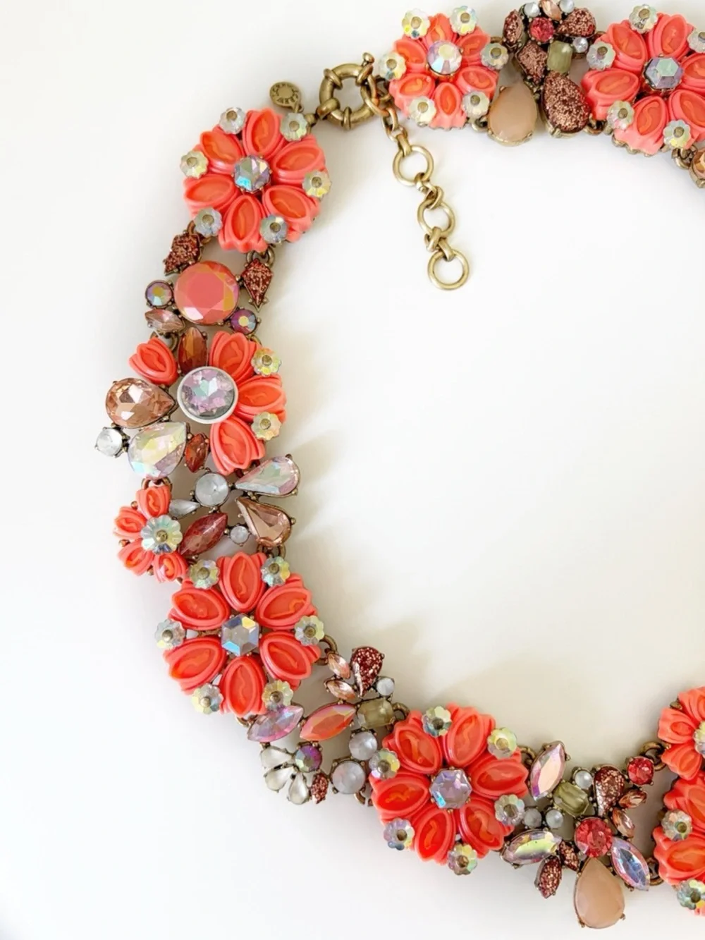 J. Crew Orange Cosmos Crystal Necklace